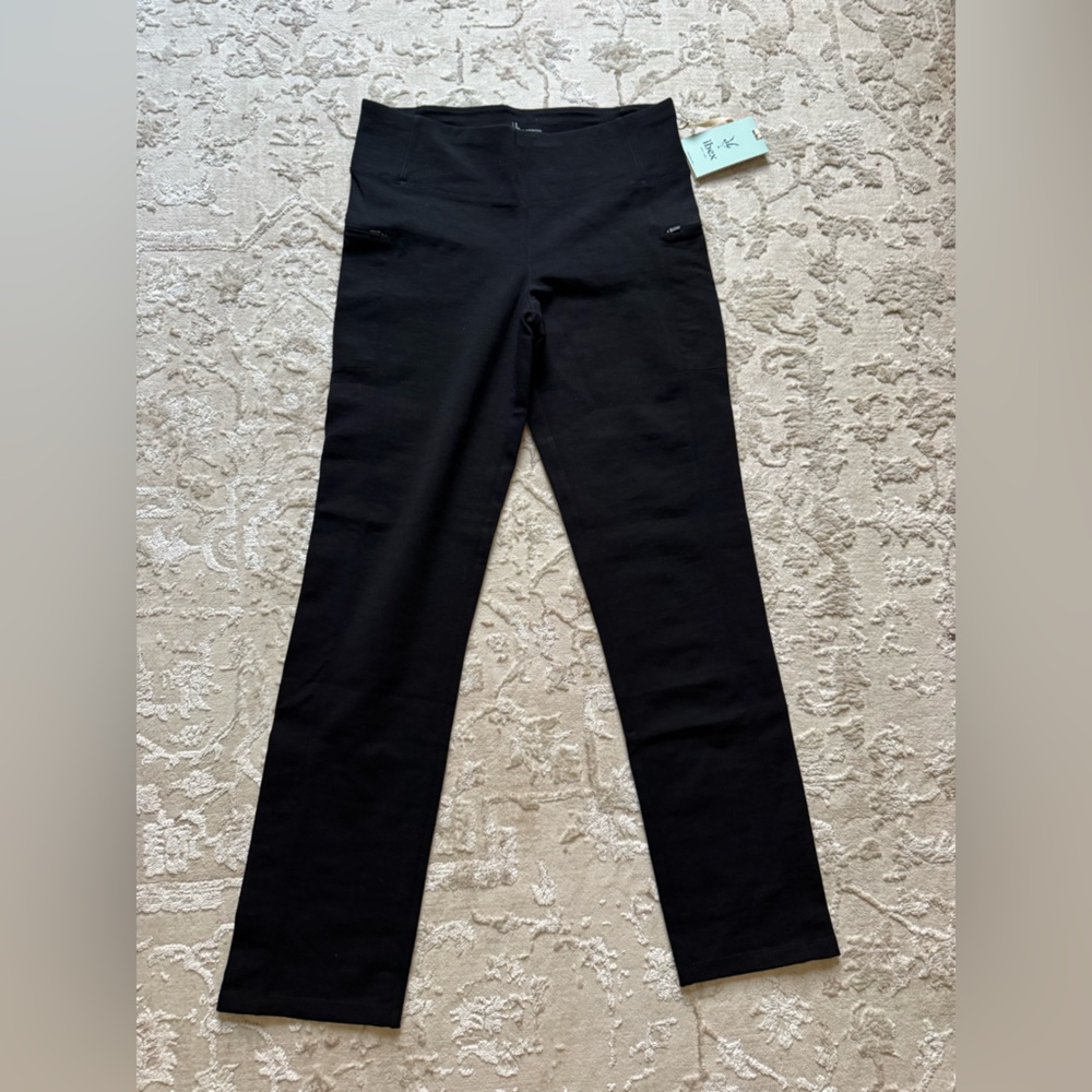 NWT Ibex Merino Wool Blend Lizzie Tavern Pants Black Large Straight Leg Pull On